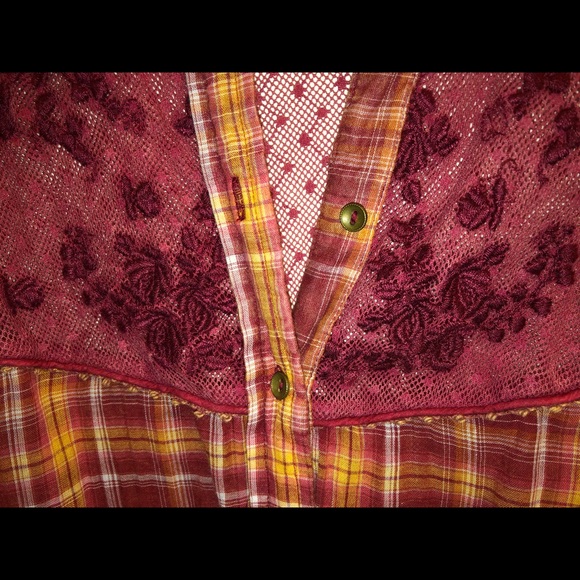 Free People Lace Flannel - Picture 4 of 5